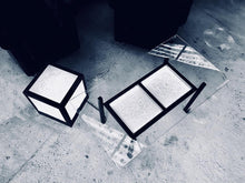 Load image into Gallery viewer, Manhattan table: crystal and steel.