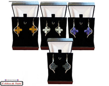 Charger l&#39;image dans la galerie, Coffret Luxe Boucles d&#39;Oreille Femme &quot;Bijoux Créateur&quot; Acier Inoxydable et Cristal Maison Klein : Trèfle
