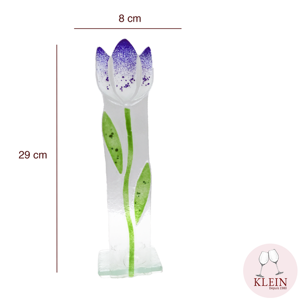 Nouveauté : Bougeoir "Champ de Tulipes" Bleu dimensions