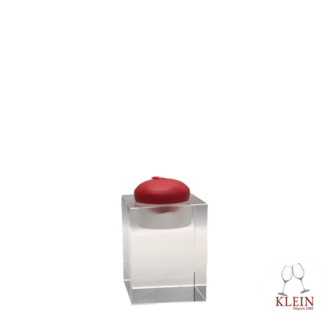 Bougeoir petit modèle carré en cristal avec bougie rouge