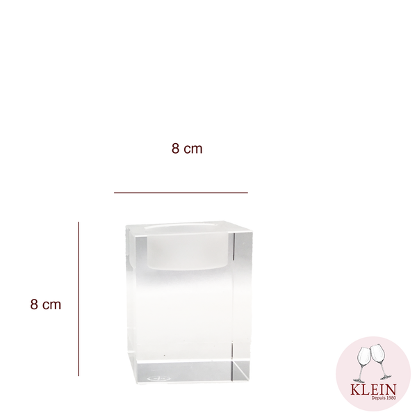 Bougeoir petit modèle carré en cristal dimensions