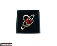 Load image into Gallery viewer, Luxury Women&#39;s Bracelet Set &quot;Klein Créateur&quot; Stainless Steel &amp; Crystal: Double Red Heart

