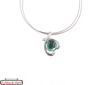 Charger l&#39;image dans la galerie, Coffret Luxe Collier Femme &quot;Bijoux Créateur&quot; Acier Inoxydable et Cristal Maison Klein : Coeur Enlacé Vert
