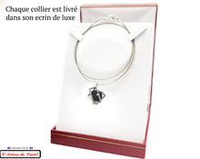 Load image into Gallery viewer, Maison Klein Stainless Steel and Crystal Necklace for Women : Double Square Black
