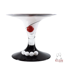 Load image into Gallery viewer, Coupe Madame Chapeau en Cristal Noir et Blanc Klein 54120 Baccarat France
