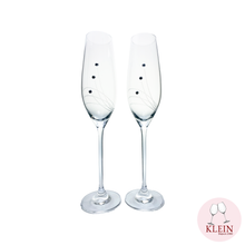 Charger l'image dans la galerie, Coffret Couple "Duo à Champagne" : 2 Flûtes en Cristal Taillées Main