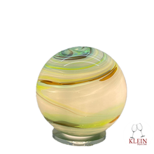 Load image into Gallery viewer, Boule Uranus en cristal couleurs vert anis, blanc, brun
