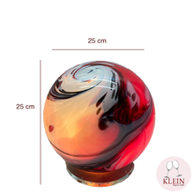 Charger l&#39;image dans la galerie, Lampe boule cristal emaux rouge blanc
