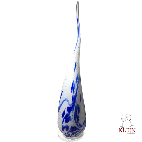 Lampe Polychrome Géante en Cristal "The Big Blue" création de la Maison Klein Artisan du Cristal lampe éteinte