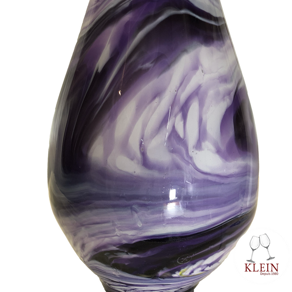 Lampe Flamme "Violette" en Cristal  détails couleurs