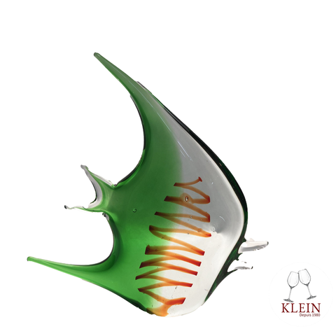 Sculpture en Cristal "Poisson Vert" -  Maison Klein 54120 Baccarat France