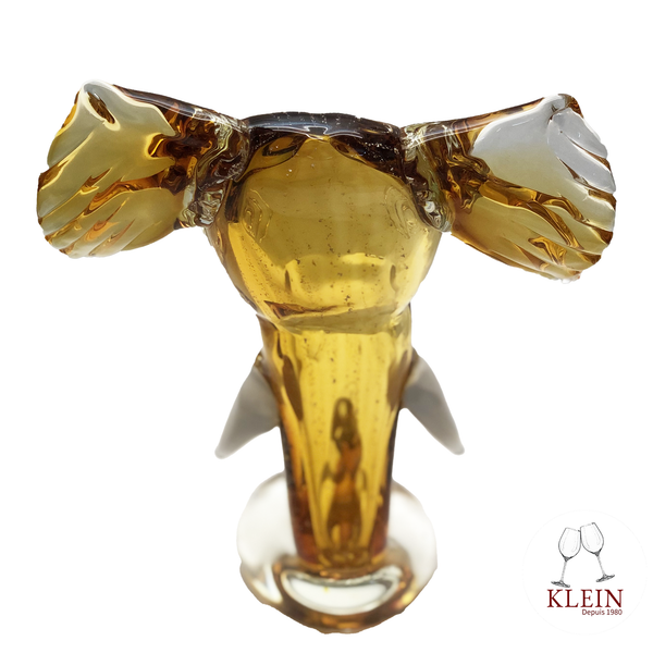 Sculpture en Cristal Collection Animals Design "Elephant Ambre" Maison Klein 54120 Baccarat France
