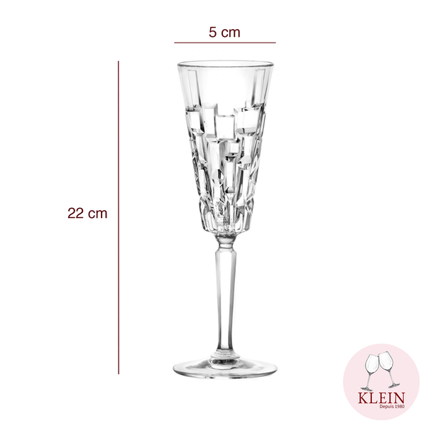 Flutes à champagne, décor grafic dimensions