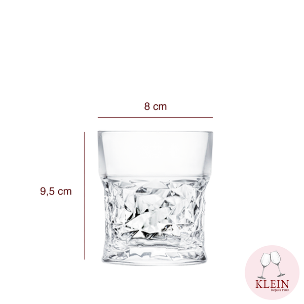 Verres à apéritif service iceman, décor glace taillé dimensions