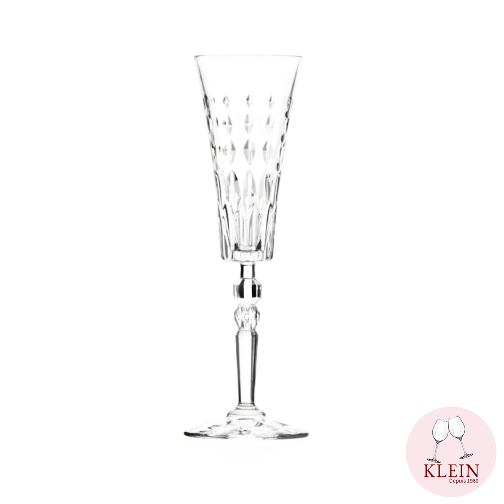 Flûte à champagne élégante, décor mimosa