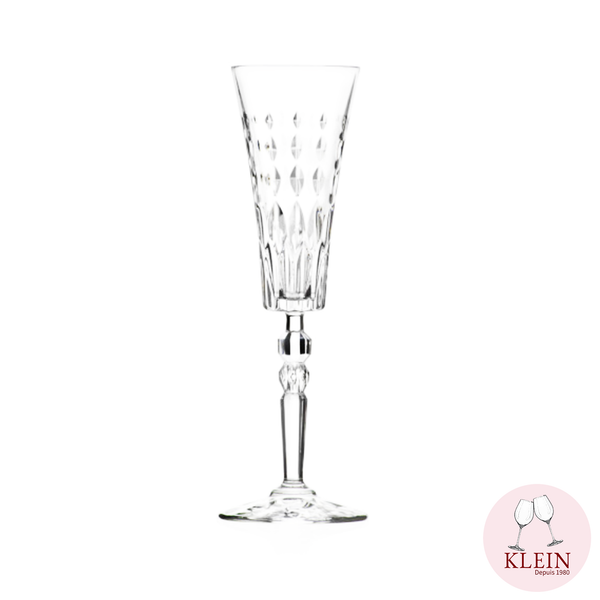 Flûte à champagne élégante, décor mimosa