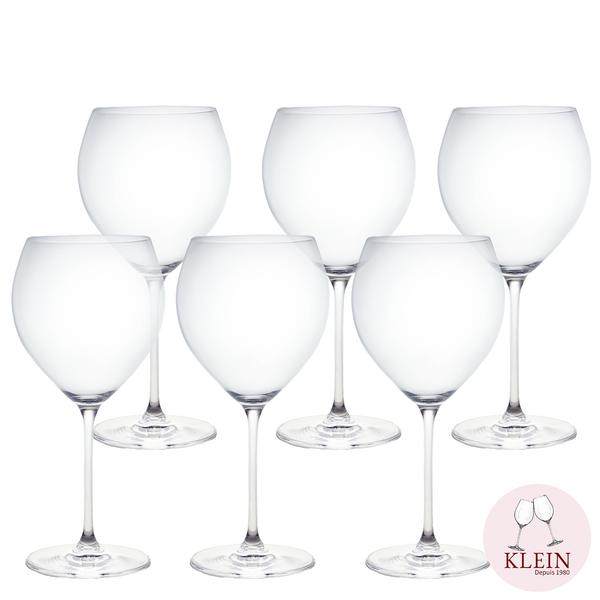 6 Verres à dégustation de Vin Bordeaux en Cristal Maison Klein 54120 Baccarat France