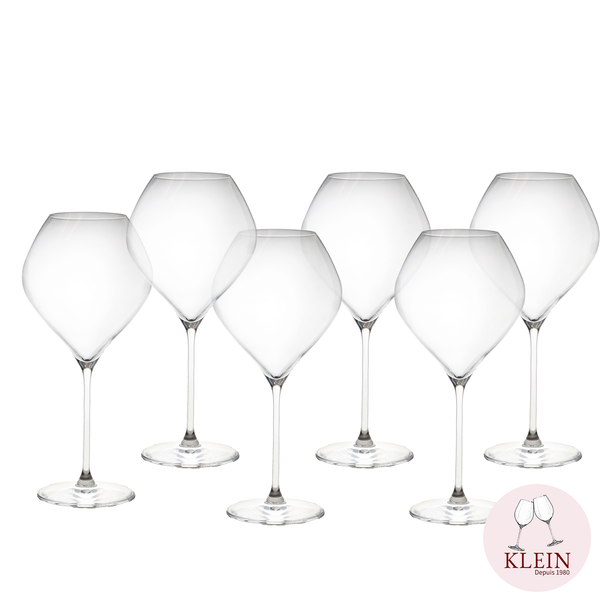 Service Tradition : 6 Verres à dégustation de Vin Bourgogne 86 cl en Cristal Maison Klein 54120 Baccarat France