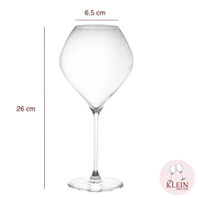 Load image into Gallery viewer, Service Tradition : Verres à dégustation de Vin Bourgogne 86 cl en Cristal Maison Klein 54120 Baccarat France dimensions
