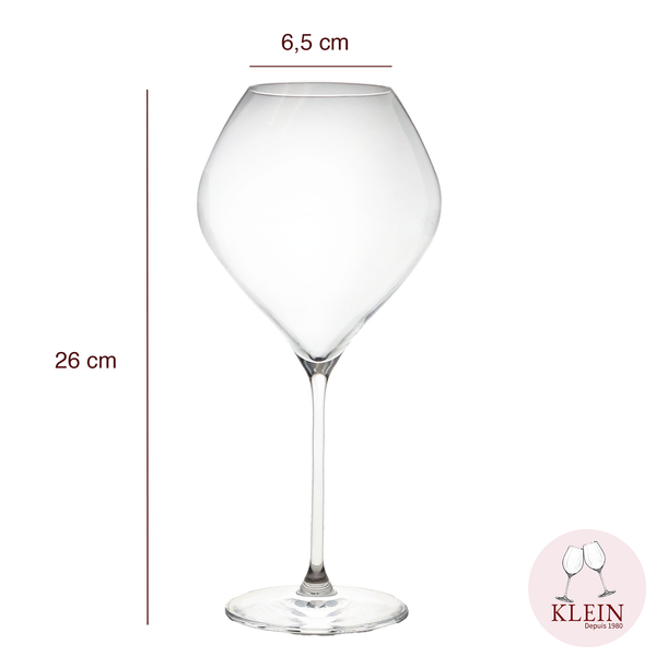 Service Tradition : Verres à dégustation de Vin Bourgogne 86 cl en Cristal Maison Klein 54120 Baccarat France dimensions