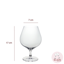 Load image into Gallery viewer, Verres à Cognac en Cristal Maison Klein 54120 Baccarat France dimensions
