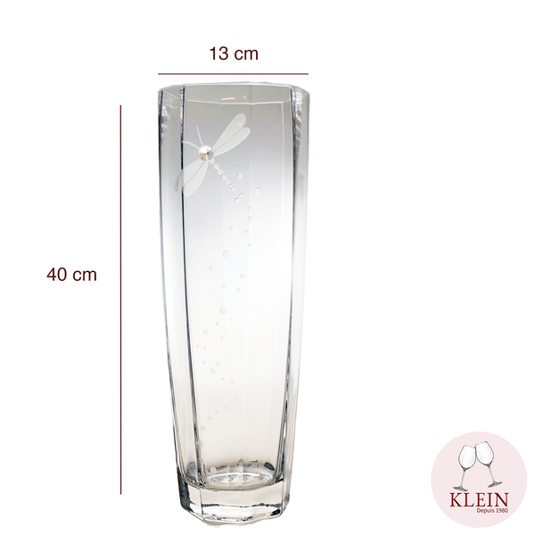 Vase Cristal Collection Éclat Modèle "Libellule" dimensions