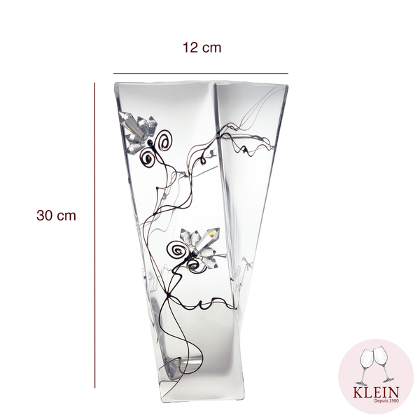 Vase en cristal modèle twist collection éclat, un décor gravé à la main. dimensions