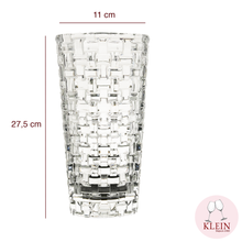 Load image into Gallery viewer, dimensions vase en cristal effet tressé osier
