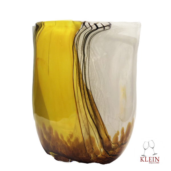 Vase Jaune et blanc collection Summer breeze vue de coté