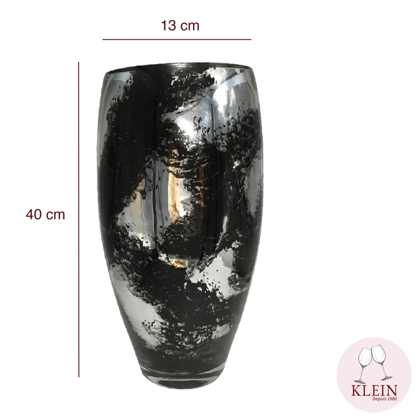 Nouveauté : Collection "Le Rouge et Le Noir" Vase Argent-Noir dimensions