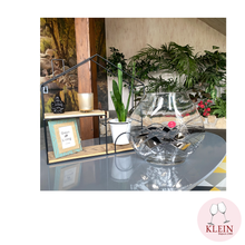 Charger l&#39;image dans la galerie, Vase ovale cristal decor platine 
