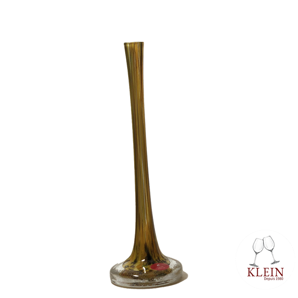 Vase soliflore ambre et touches multicolor