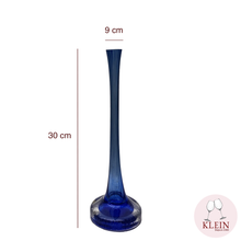 Load image into Gallery viewer, Vase soliflore bleu pied rond dimensions
