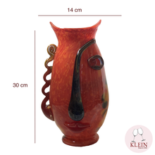 Load image into Gallery viewer, Vase visage Esprit Picasso, Lady Color, Rouge dimmensions
