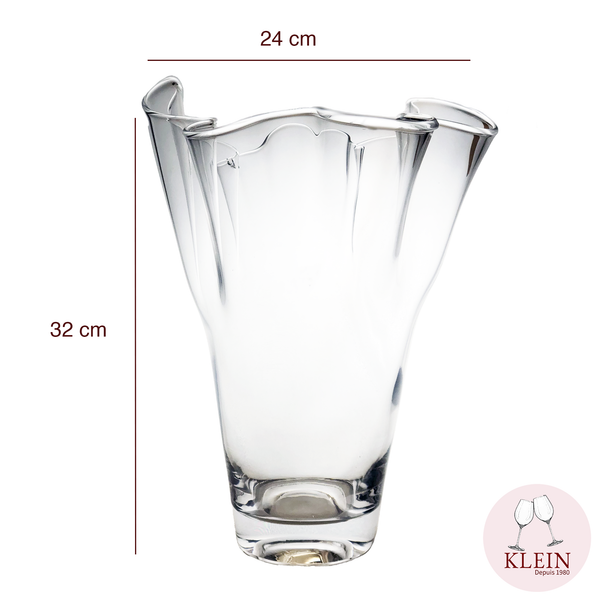 Vase Wave en Cristal Maison Klein 54120 Baccarat France dimensions