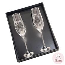 Load image into Gallery viewer, Coffret Couple &quot;Duo à Champagne&quot; : 2 Coupes en Cristal Taillées Main