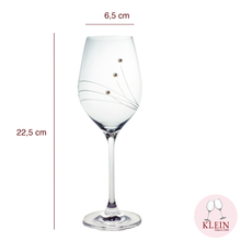 Load image into Gallery viewer, Coffret Cadeau Dégustation de Vin en Cristal Verres et Carafe taillés à la main dimensions verre à vin
