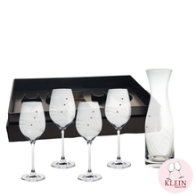 Load image into Gallery viewer, Coffret Cadeau Dégustation de Vin en Cristal Verres et Carafe taillés à la main avec coffret
