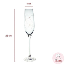 Charger l&#39;image dans la galerie, Coffret Couple &quot;Duo à Champagne&quot; : 2 Coupes en Cristal Taillées Main dimensions
