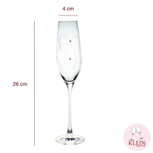 Load image into Gallery viewer, Coffret Couple &quot;Duo à Champagne&quot; : 2 Coupes en Cristal Taillées Main dimensions