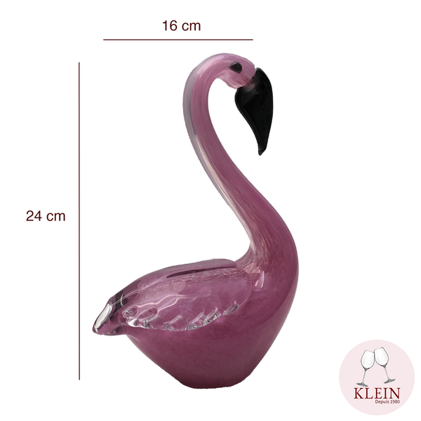 Sculpture Collection Animals "Sacha le Flamant Rose" Cristal Maison KLEIN