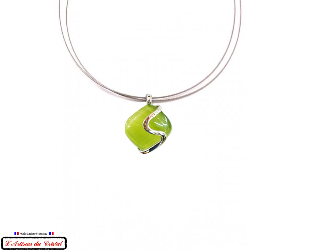 Coffret Luxe Collier Femme "Bijoux Créateur" Acier Inoxydable et Cristal Maison Klein : Super Quadra