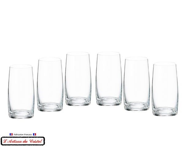 Service Tradition/Inao Signature : 6 Verres Long Drink et Cocktail en Cristal Taillé Maison Klein 54120 Baccarat France