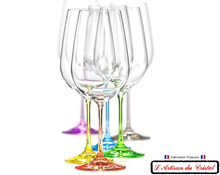 Load image into Gallery viewer, Service Color : 6 Crystal Wine Glasses Maison Klein 54120 Baccarat France