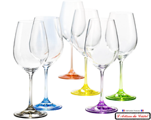 Load image into Gallery viewer, Service Color : 6 Crystal Wine Glasses Maison Klein 54120 Baccarat France
