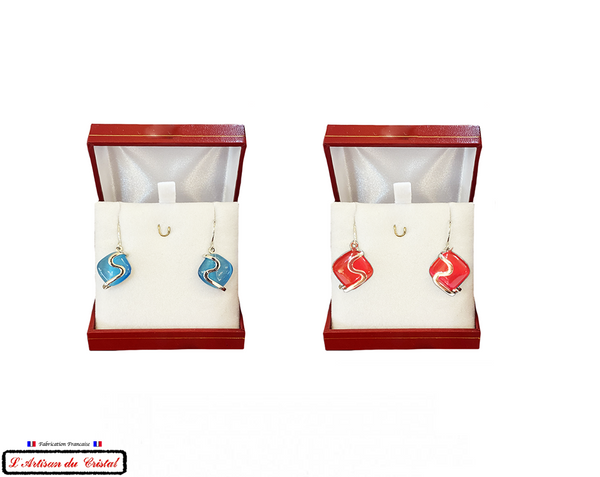 Maison Klein Stainless Steel &amp; Crystal Luxury Women's Earrings Set : Super Quadra Red