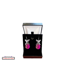 Load image into Gallery viewer, Maison Klein Stainless Steel and Crystal Luxury Women&#39;s Earrings Set : XOXO Violet