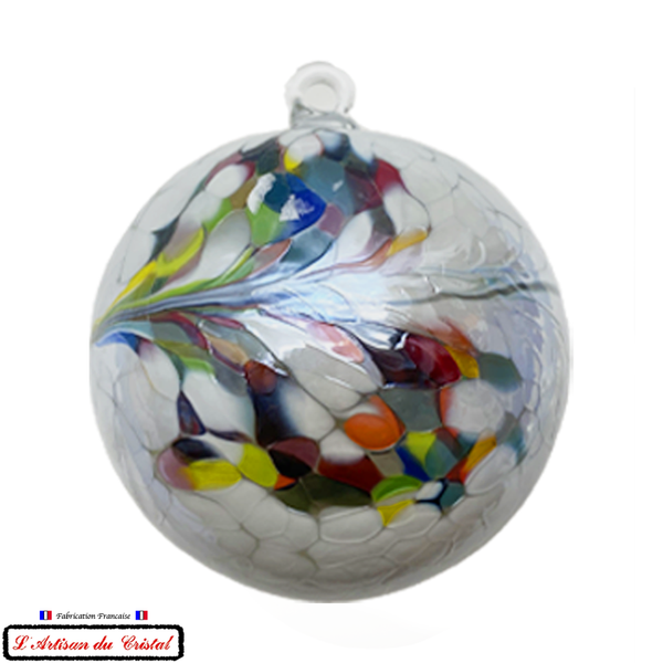 Boule de Noël en Cristal Coloré - 12 cm - Suspensions - Décoration