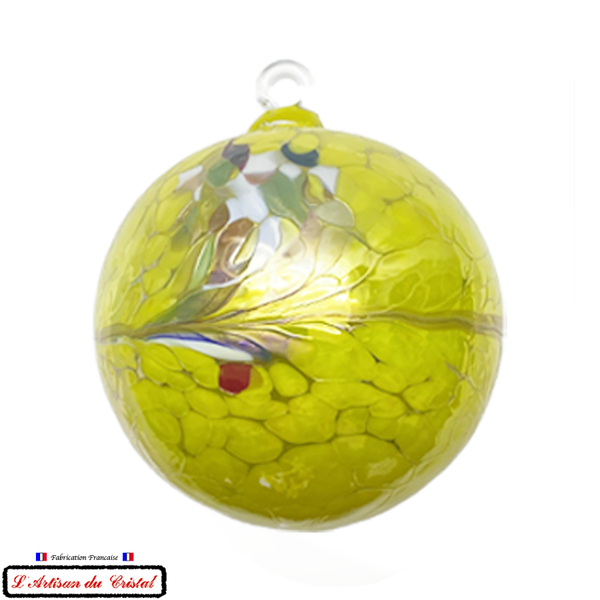Boule de Noël en Cristal Coloré - 12 cm - Suspensions - Décoration