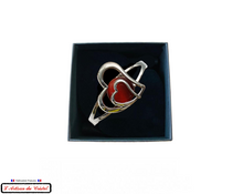 Load image into Gallery viewer, Luxury Women&#39;s Bracelet Set &quot;Klein Créateur&quot; Stainless Steel &amp; Crystal: Double Red Heart